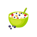 Cereals Breakfast Food Element Isolated Icon