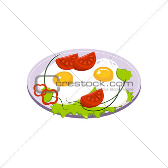 Fried Eggs Breakfast Food Element Isolated Icon