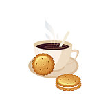 Coffee And Cookies Breakfast Food Element Isolated Icon
