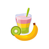Fruit And Smoothie Breakfast Food Element Isolated Icon