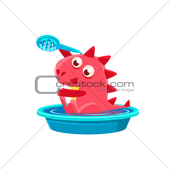 Red Dragon Taking A Bath