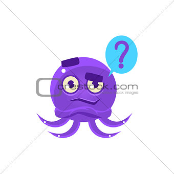 Funny Octopus Raising Eyebrow Emoji