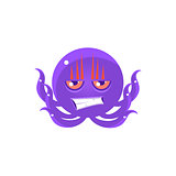Angry Funny Octopus Emoji