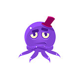 Snobbish Funny Octopus In Top Hat Emoji