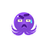Funny Octopus In Cold Sweat Emoji