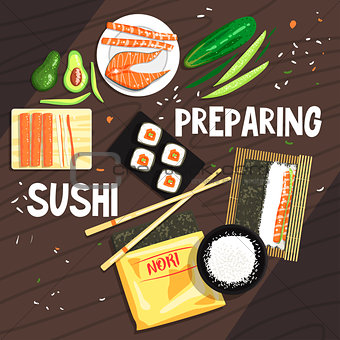Preparing Sushi Ingredients And Technique