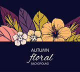 Autumn floral design with hibiscus flowers.