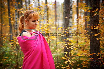 Outdoor atmospheric portrait of young beautiful girl