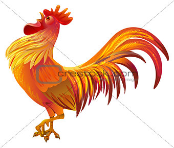 Red golden rooster symbol of 2017 by Chinese calendar
