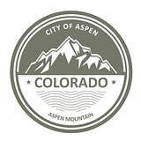 Snowbound Rocky Mountains - Colorado, Aspen label