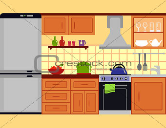 kitchen room with furniture set