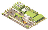 Vector isometric low poly garbage recycling center