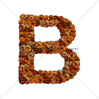 abstract vector font, made of ethnic elements - letter b