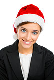 Beautiful woman with a Santa hat