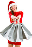  Santa Woman with shopping bags
