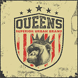 vintage queens typography t-shirt graphics