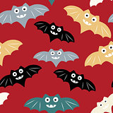 Halloween seamless pattern with colorful bat