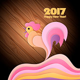 Red fire rooster as symbol of new year 2017