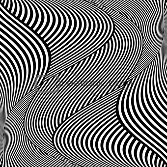 Op art wavy lines pattern. 