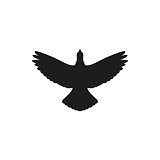 Silhouette icon flying up bird. Vector