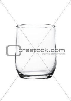 Empty whiskey glass isolated on white