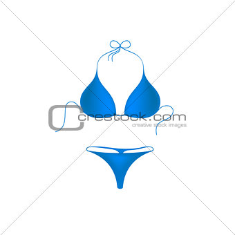Bikini suit in blue design