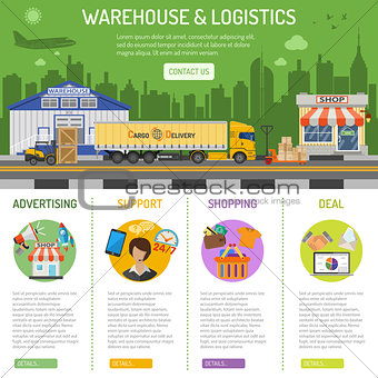 Warehouse and logistics infographics