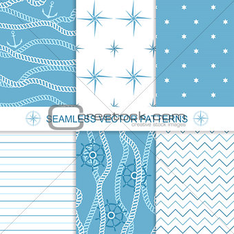 Set of sea and nautical backgrounds