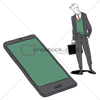 Businessman and smartphone