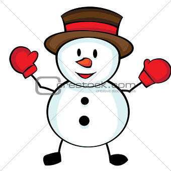Cute Cartoon Character Christmas Snowman