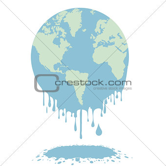 melting earth globe