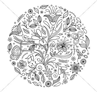 floral hand drawn pattern