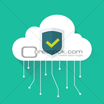 Vector illustration of white cloud and connections