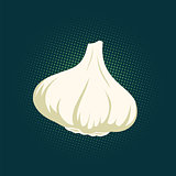 Garlic logo in flat style.