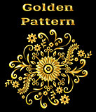 Abstract Golden Floral Pattern