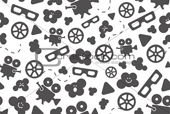 Seamless pattern of movie design elements