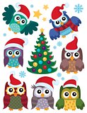 Christmas owls thematic set 1