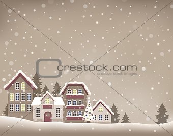 Stylized Christmas village theme image 1