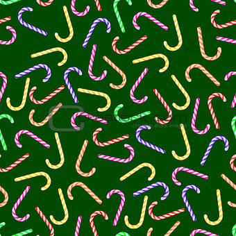 Colorful Candy Cane Seamless Pattern