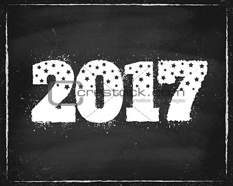 2017 on chalkboard for Christmas and new year