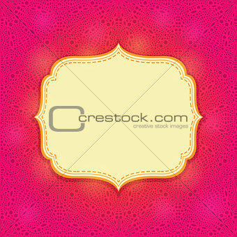 Pink Invitation Card with Blank Label