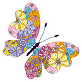 Spring bright colorful floral butterfly 