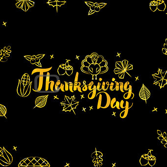 Thanksgiving Day Gold and Black Design
