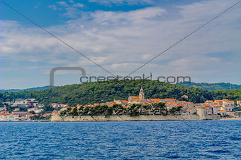 View of the old town of Korcula.