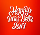 Happy New Year 2017 vector red-white greeting card
