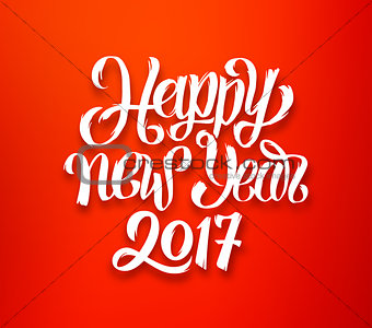 Happy New Year 2017 vector red-white greeting card