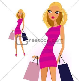 Fashion girl with Shopping bags