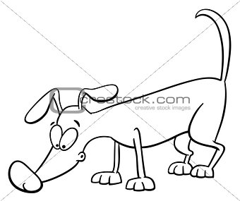 sniffing dog coloring page