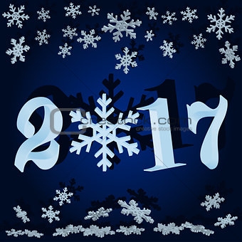 The numbers and snowflakes. New 2017