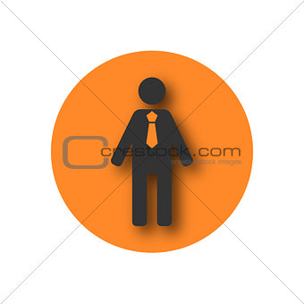 Round icon biznessmen, vector illustration.